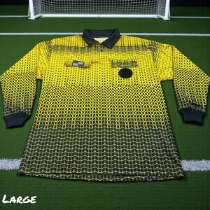 Official Sports International NISOA Yellow L Soccer Football Referee Polo Shirt
